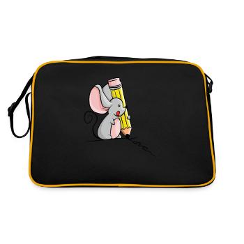 Souris au crayon écrit Love - Sac Retro - noir/or - Dos