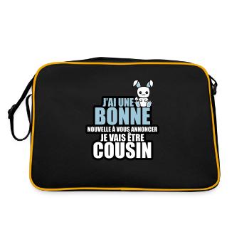 bonne nouvelle à vous annoncer je vais être cousin - Sac Retro - noir/or - Dos