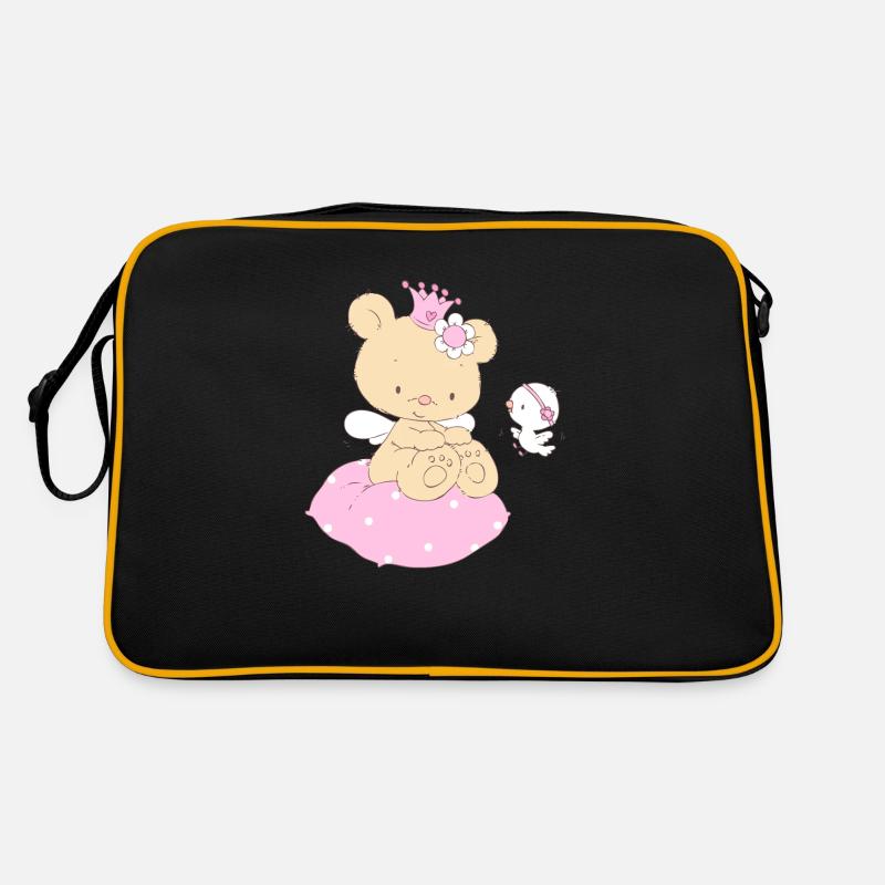 Bear princess on cushion Retro Tasche