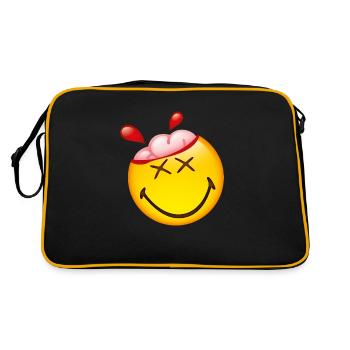 Smiley Glossy Happy Brain - Retro Bag - black/gold - Back