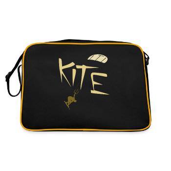 Kite Surfen - Retro Tasche - Schwarz/Gold - Hinten