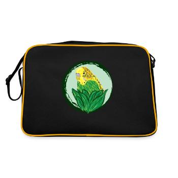 Perruche jaune / Yellow Budgie VI - Sac Retro - noir/or - Dos