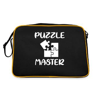 Puzzle Master Saying Gift Autism Puzzle - Retro Bag - black/gold - Back