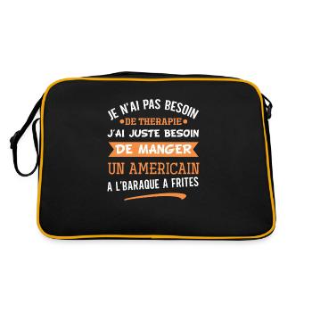 Je n'ai pas besoin de thérapie américain friterie - Sac Retro - noir/or - Dos