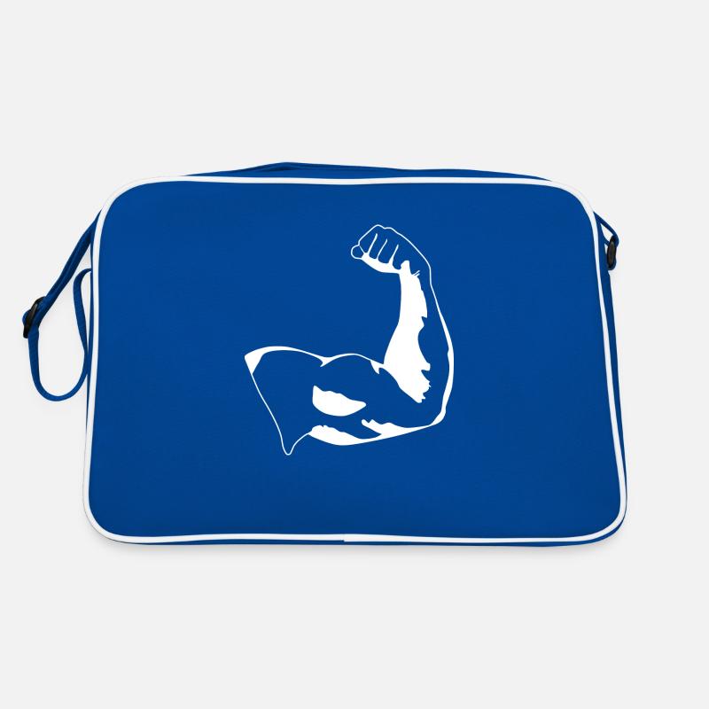 Biceps Upper Arm Muscles Weight Training Black Retro Bag