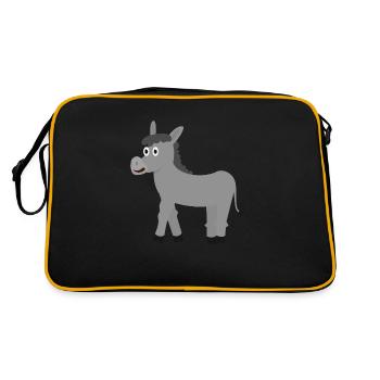 Esel - Retro Tasche - Schwarz/Gold - Hinten