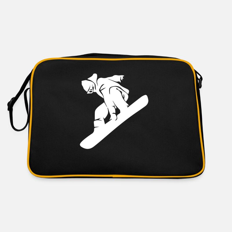 Snowboard Snowboarder Retro Tasche