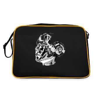 Künstliche Intelligenz K. I. , Roboter - Retro Tasche - Schwarz/Gold - Hinten