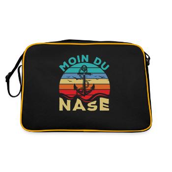 Retro Vintage Moin du Nase Seemanns Anker - Retro Tasche - Schwarz/Gold - Hinten