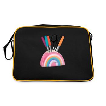 Rainbow Pencil Box - Retro Bag - black/gold - Back