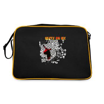 skate or die skater skull street jump halfpipe lol - Retro Bag - black/gold - Back