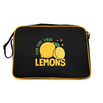 Girl Likes Citrons Fruits Limonade d'été - Sac Retro - noir/or - Dos