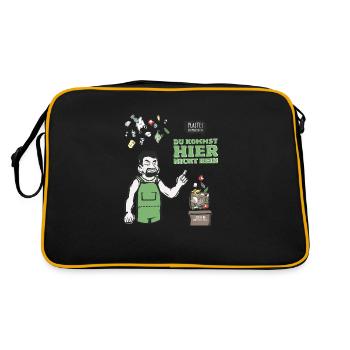 Bioabfall Biotonne Spruch Abfall Sprechblase - Retro Tasche - Schwarz/Gold - Hinten