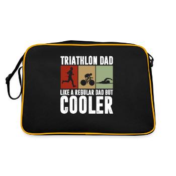 papa thiathlon comme papa ordinaire mais design cool - Sac Retro - noir/or - Dos