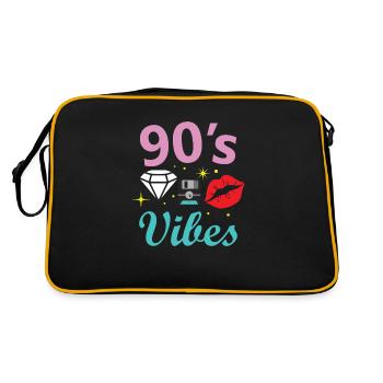 1990iger Sprüche 90s Geschenksidee - Retro Tasche - Schwarz/Gold - Hinten