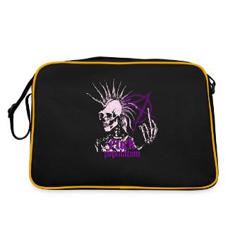 Skeleton Punk Iroquois Anarchy Middle Finger Viol - Retro Bag - black/gold - Back