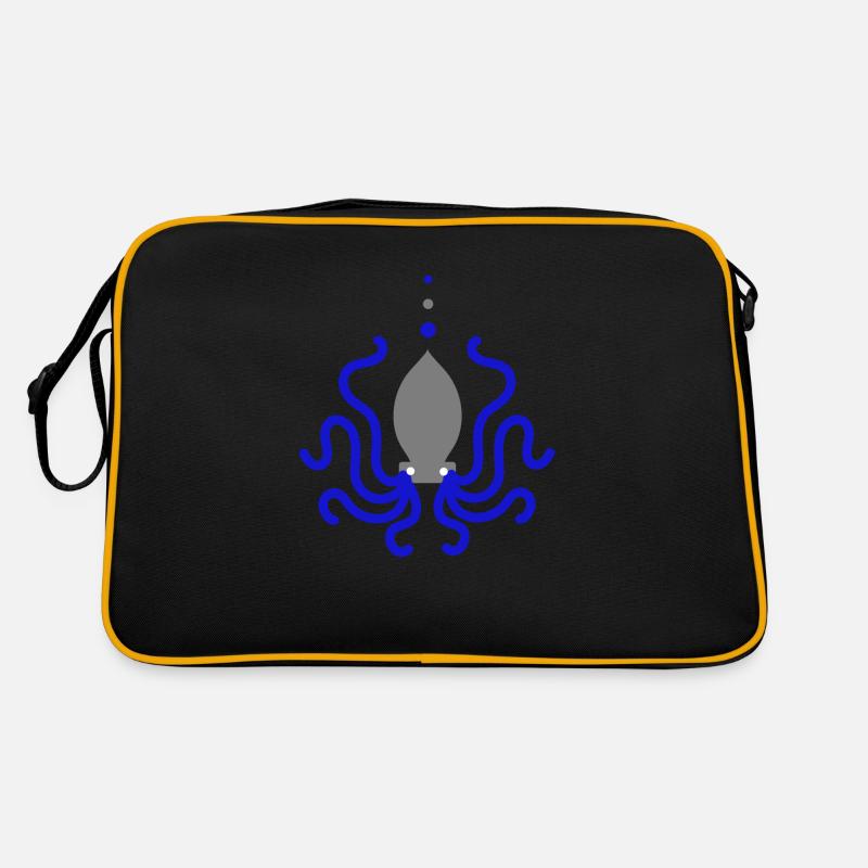 Octopus Octopus Blue Grey Animation Retro Bag