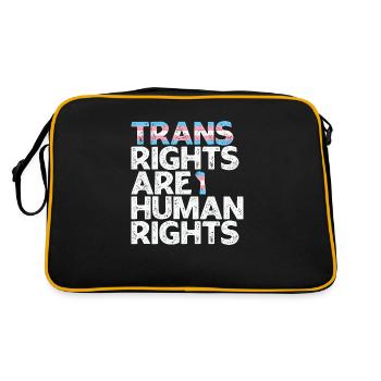 LBGT Flag Gay Pride Trans rights are human rights - Retro Bag - black/gold - Back