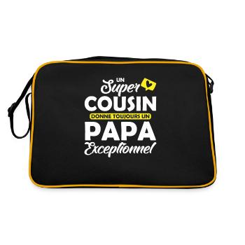un super cousin donne un papa exceptionnel - Sac Retro - noir/or - Dos