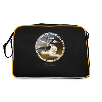 Whisky Sprüche Wortspiel Single Malteser - Retro Tasche - Schwarz/Gold - Hinten
