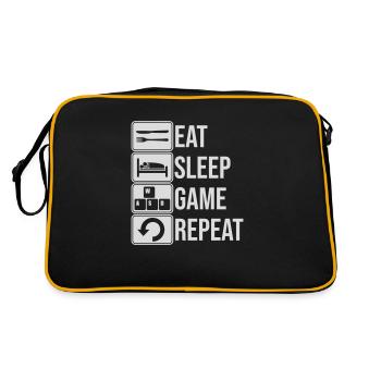 eat sleep game repeat - Retro Tasche - Schwarz/Gold - Hinten