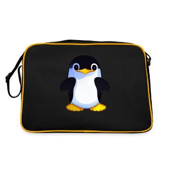 Penguin Cartoon Cute Pengu Animal Funny Comic 9 - Sac Retro - noir/or - Dos