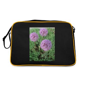Boules de poireaux ornementaux violets au printemps - Sac Retro - noir/or - Dos