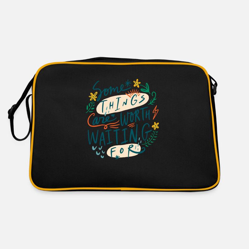 some thing are worth waiting for - Retro Bag - black/gold