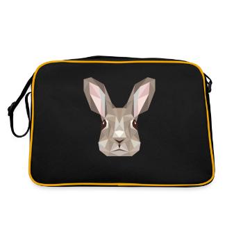 Hasenkunst Puristische Tierwelt Tier Natur - Retro Tasche - Schwarz/Gold - Hinten