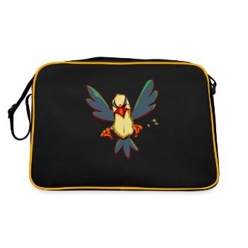 Lik Sie den mürrischen Vogel - Retro Tasche - Schwarz/Gold - Hinten