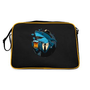 Requin d’affaires cool avec de la bière. Drôle et créatif - Sac Retro - noir/or - Dos