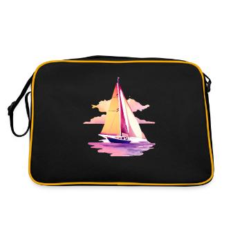 Sailing Sailing Sailing Sailing Sailboat - Retro Bag - black/gold - Back