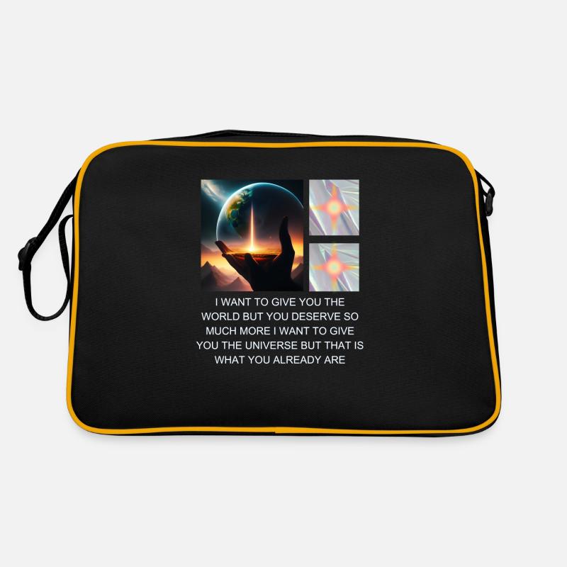Ich will dir die Welt geben - Retro Tasche - Schwarz/Gold