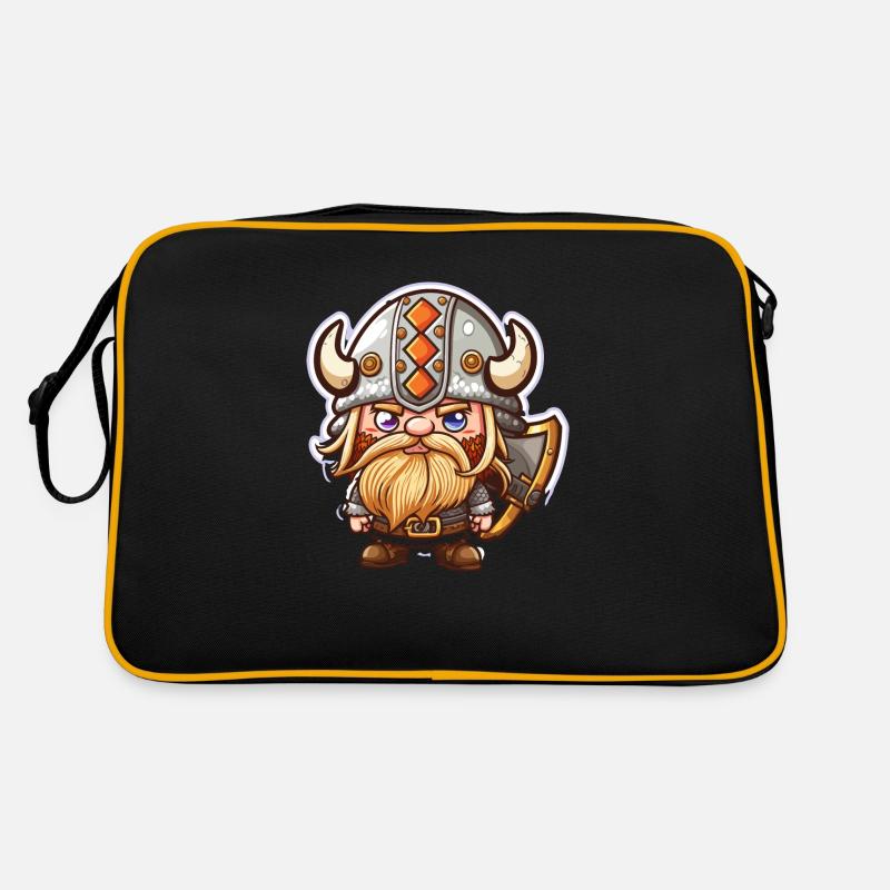 Knut, der Unbezwingbare: Cartoon-Wikinger Knut Retro Tasche