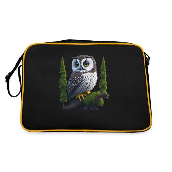 Petit hibou grand-duc - Sac Retro - noir/or - Dos