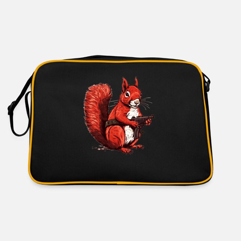 Wehrhaftes süßes Eichhörnchen beweist Mut Retro Tasche