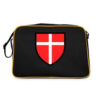 Blason croix blanche sur fond rouge - Sac Retro - noir/or - Dos