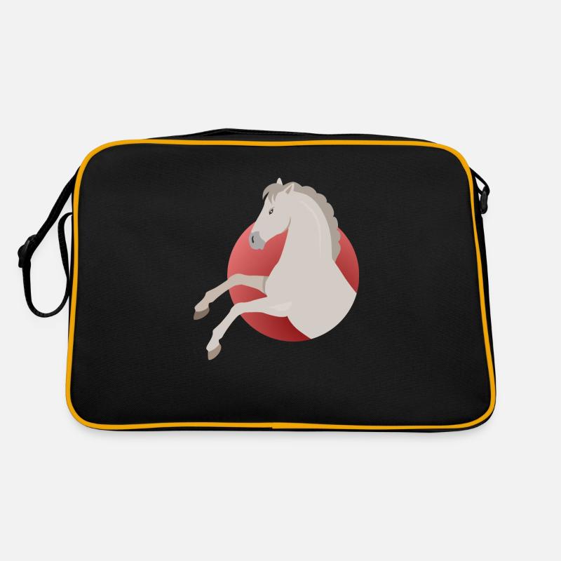 Pferde - Retro Tasche - Schwarz/Gold