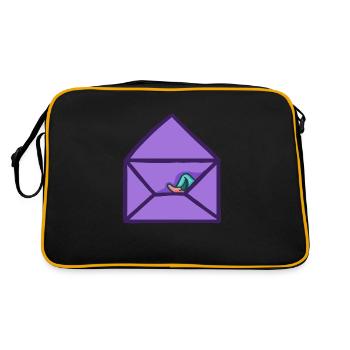 hugadino Dino Post, cute dinosaur - Retro Bag - black/gold - Back