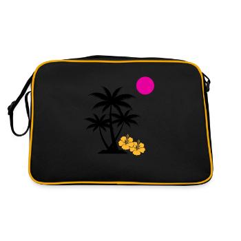 palme sunset - Retro Tasche - Schwarz/Gold - Hinten