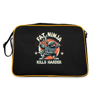 Fat ninja kills harder - Retro Bag - black/gold - Back