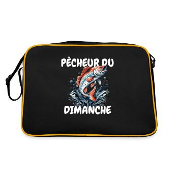 Pêcheur du dimanche. Passion Pêche.Poisson et Lac - Sac Retro - noir/or - Dos