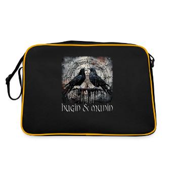 Vikings, Odin's Ravens, Hugin and Munin, Celts - Retro Bag - black/gold - Back