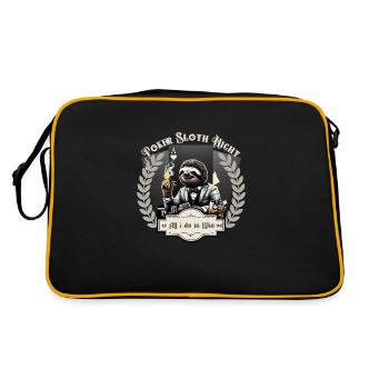Poker Sloth Night - Faultier Poker Nacht - Retro Bag - black/gold - Back