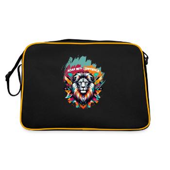 ROAR WITH CONFIDENCE - Retro Bag - black/gold - Back