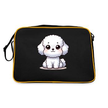 Illustration numérique de mignon Bichon frisé - Sac Retro - noir/or - Dos