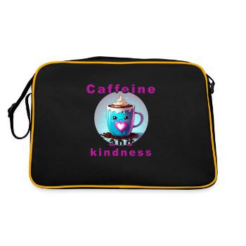 Loving coffee mug with message "Caffeine and kin - Retro Bag - black/gold - Back