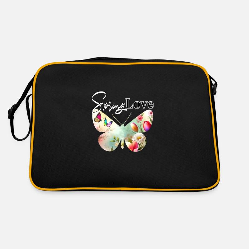 Spring Love - Design de T-Shirt de printemps à la mode - Sac Retro - noir/or