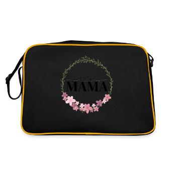 Beste Mama - Retro Tasche - Schwarz/Gold - Hinten