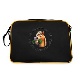 Nimmersatt Fjord - Retro Tasche - Schwarz/Gold - Hinten